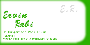 ervin rabi business card